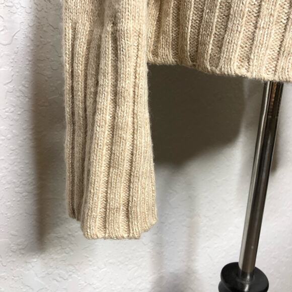 Yansi Fugel tan cream camel wool silk blend turtleneck sweater size Medium - Picture 6 of 16